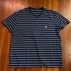 Polo by Ralph Lauren Men's Navy Striped T-Shirt